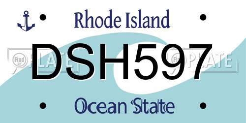 DSH597 Rhode Island License Plate