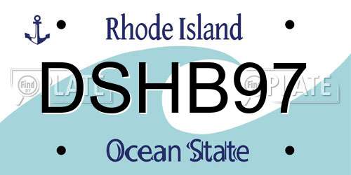 DSHB97 Rhode Island License Plate