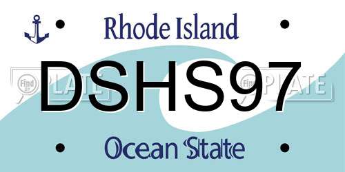 DSHS97 Rhode Island License Plate