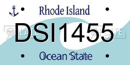 DSI1455 Rhode Island License Plate