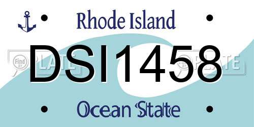 DSI1458 Rhode Island License Plate