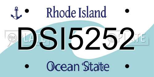DSI5252 Rhode Island License Plate