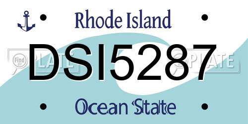 DSI5287 Rhode Island License Plate