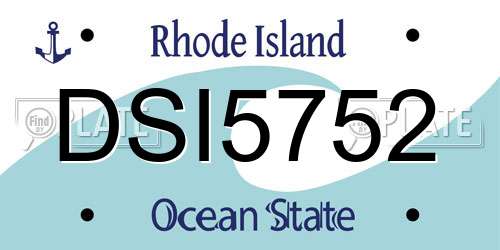 DSI5752 Rhode Island License Plate