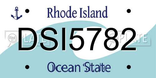 DSI5782 Rhode Island License Plate