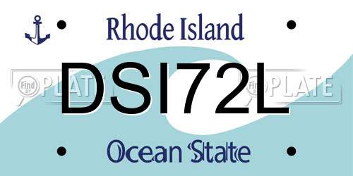 DSI72L Rhode Island License Plate
