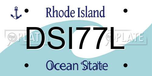 DSI77L Rhode Island License Plate