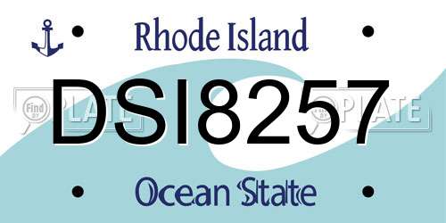 DSI8257 Rhode Island License Plate