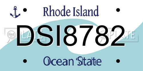 DSI8782 Rhode Island License Plate