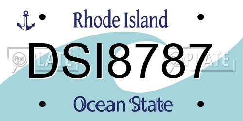 DSI8787 Rhode Island License Plate