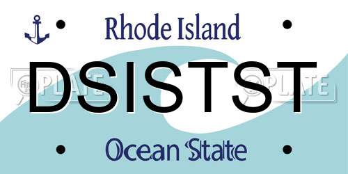 DSISTST Rhode Island License Plate