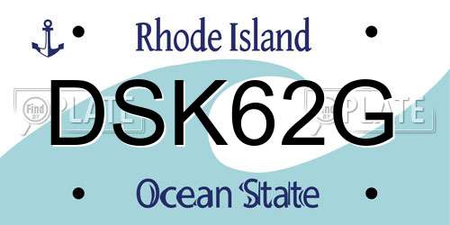 DSK62G Rhode Island License Plate