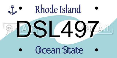 DSL497 Rhode Island License Plate