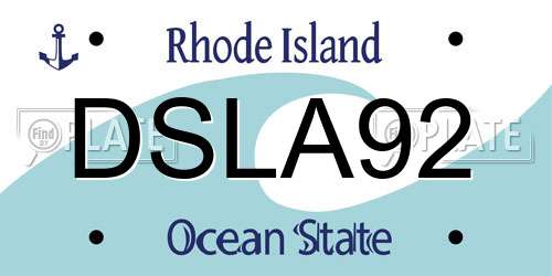 DSLA92 Rhode Island License Plate