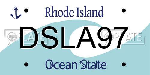 DSLA97 Rhode Island License Plate