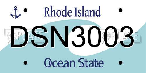 DSN3003 Rhode Island License Plate