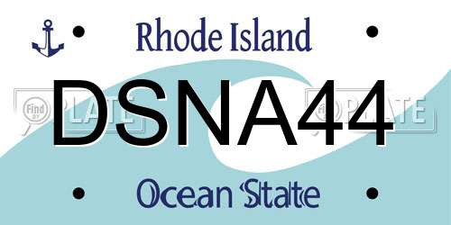 DSNA44 Rhode Island License Plate