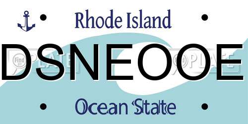 DSNEOOE Rhode Island License Plate
