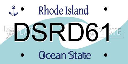 DSRD61 Rhode Island License Plate