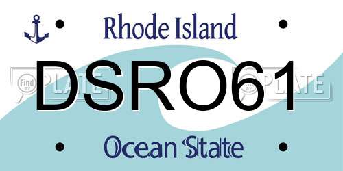 DSRO61 Rhode Island License Plate