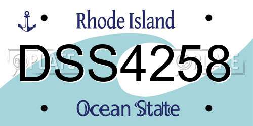 DSS4258 Rhode Island License Plate