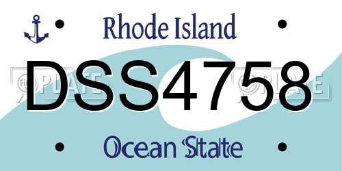 DSS4758 Rhode Island License Plate