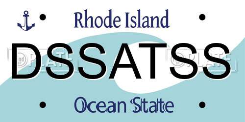 DSSATSS Rhode Island License Plate