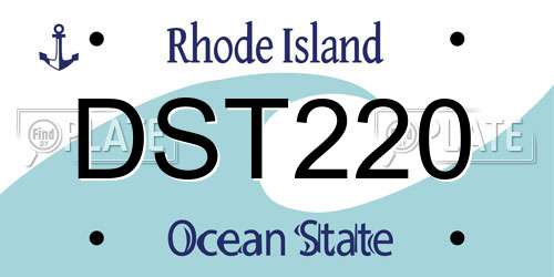 DST220 Rhode Island License Plate