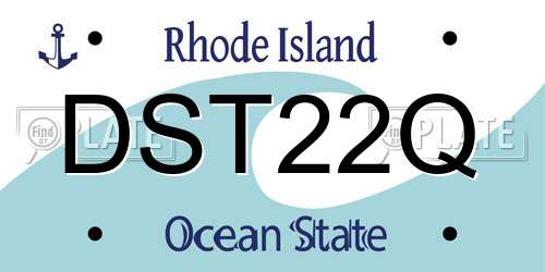 DST22Q Rhode Island License Plate