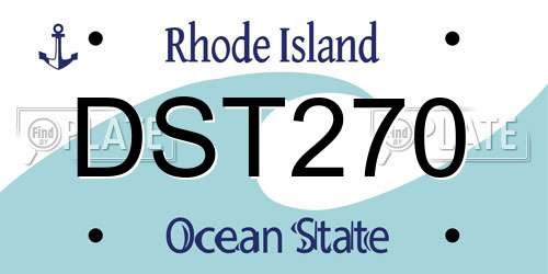 DST270 Rhode Island License Plate