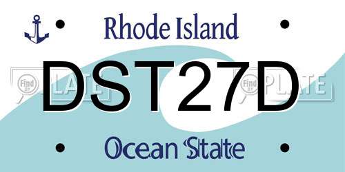 DST27D Rhode Island License Plate