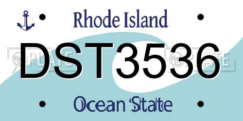 DST3536 Rhode Island License Plate