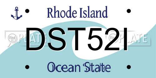 DST52I Rhode Island License Plate