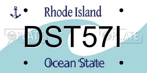 DST57I Rhode Island License Plate