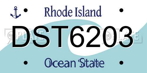 DST6203 Rhode Island License Plate