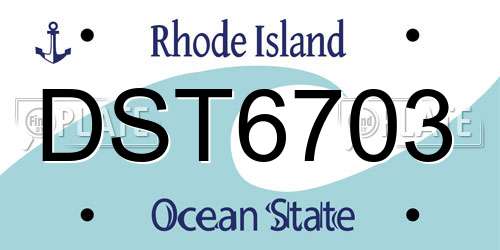DST6703 Rhode Island License Plate