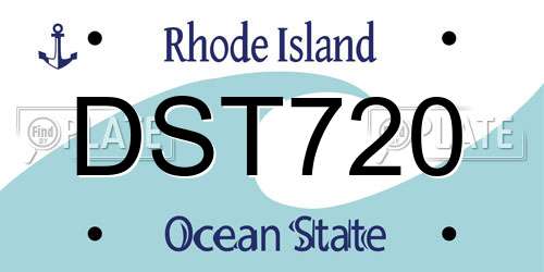 DST720 Rhode Island License Plate