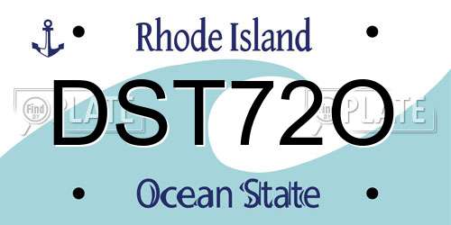 DST72O Rhode Island License Plate