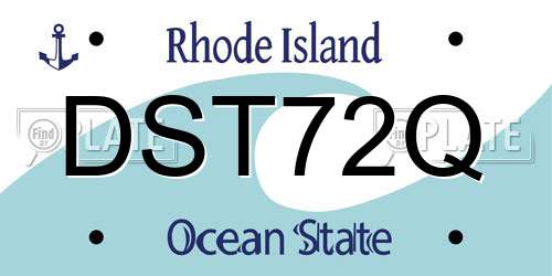 DST72Q Rhode Island License Plate