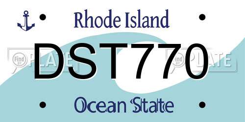 DST770 Rhode Island License Plate