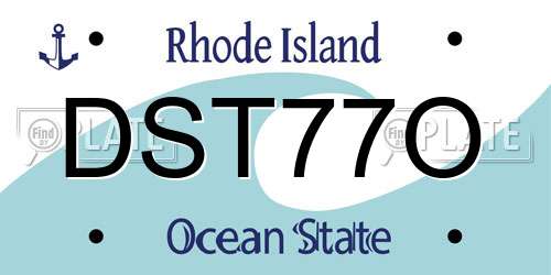 DST77O Rhode Island License Plate