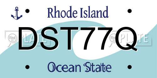 DST77Q Rhode Island License Plate