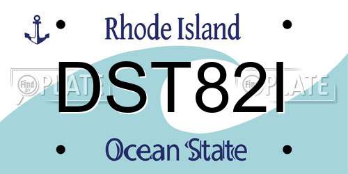 DST82I Rhode Island License Plate
