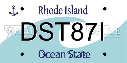 DST87I Rhode Island License Plate