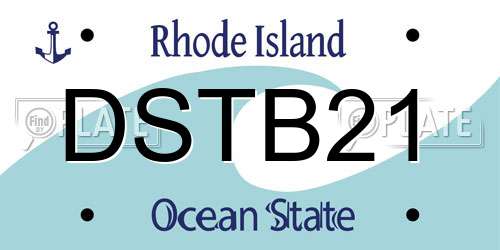 DSTB21 Rhode Island License Plate