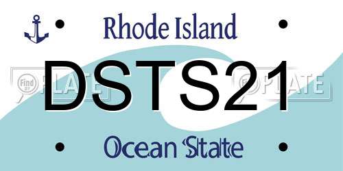 DSTS21 Rhode Island License Plate