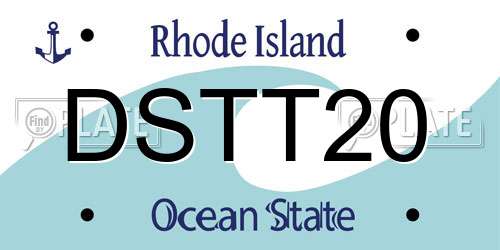DSTT20 Rhode Island License Plate