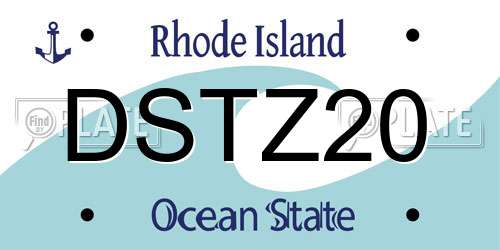 DSTZ20 Rhode Island License Plate