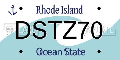 DSTZ70 Rhode Island License Plate