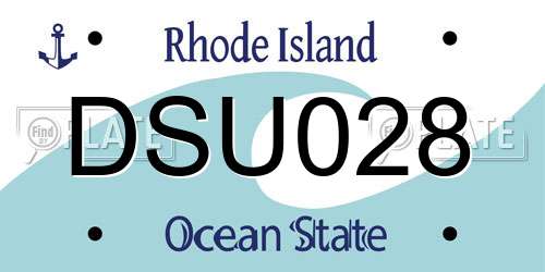 DSU028 Rhode Island License Plate
